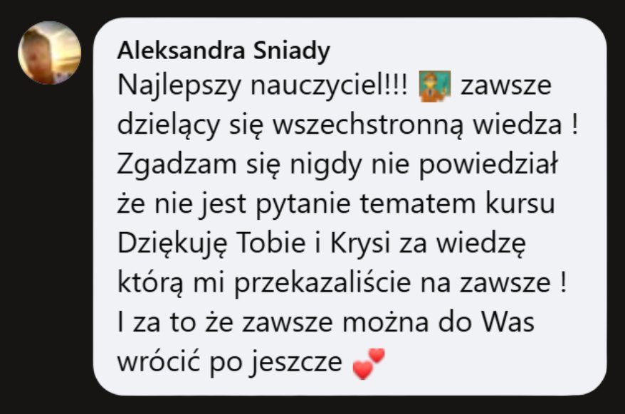 Opinia uczestnika szkolenia Tomasza Ciaputy